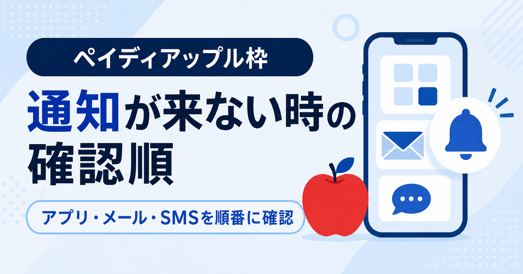 ペイディアップル枠の通知が来ない時の確認順を示す記事アイキャッチ